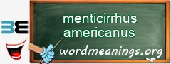 WordMeaning blackboard for menticirrhus americanus